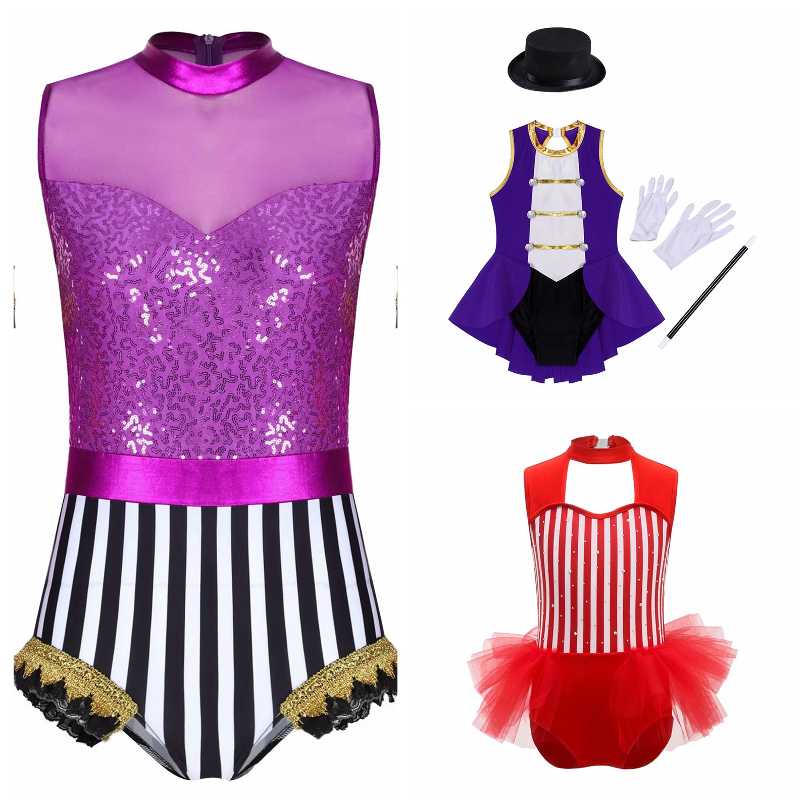 Women'S Vacation Accessories - Girls Circus Clown Outfits Cosplay Dance
