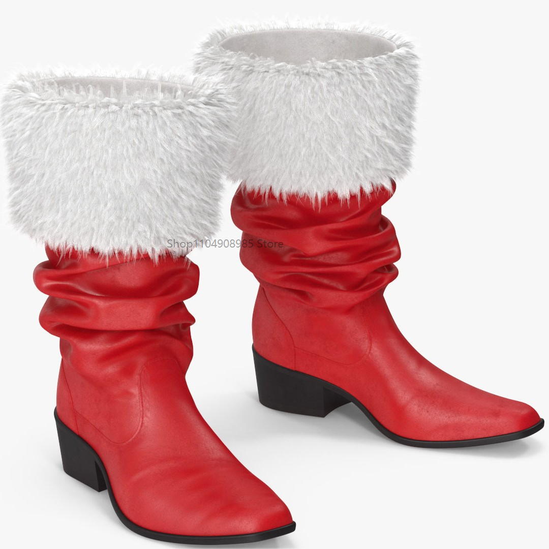 Women'S Accessories For Shoes - Christmas Santa Claus Boots Cosplay Black
