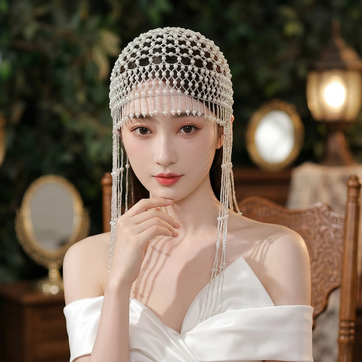 Luxury Pearls Beaded Headwrap  – Women Accessories Jewelry recenzja i cena