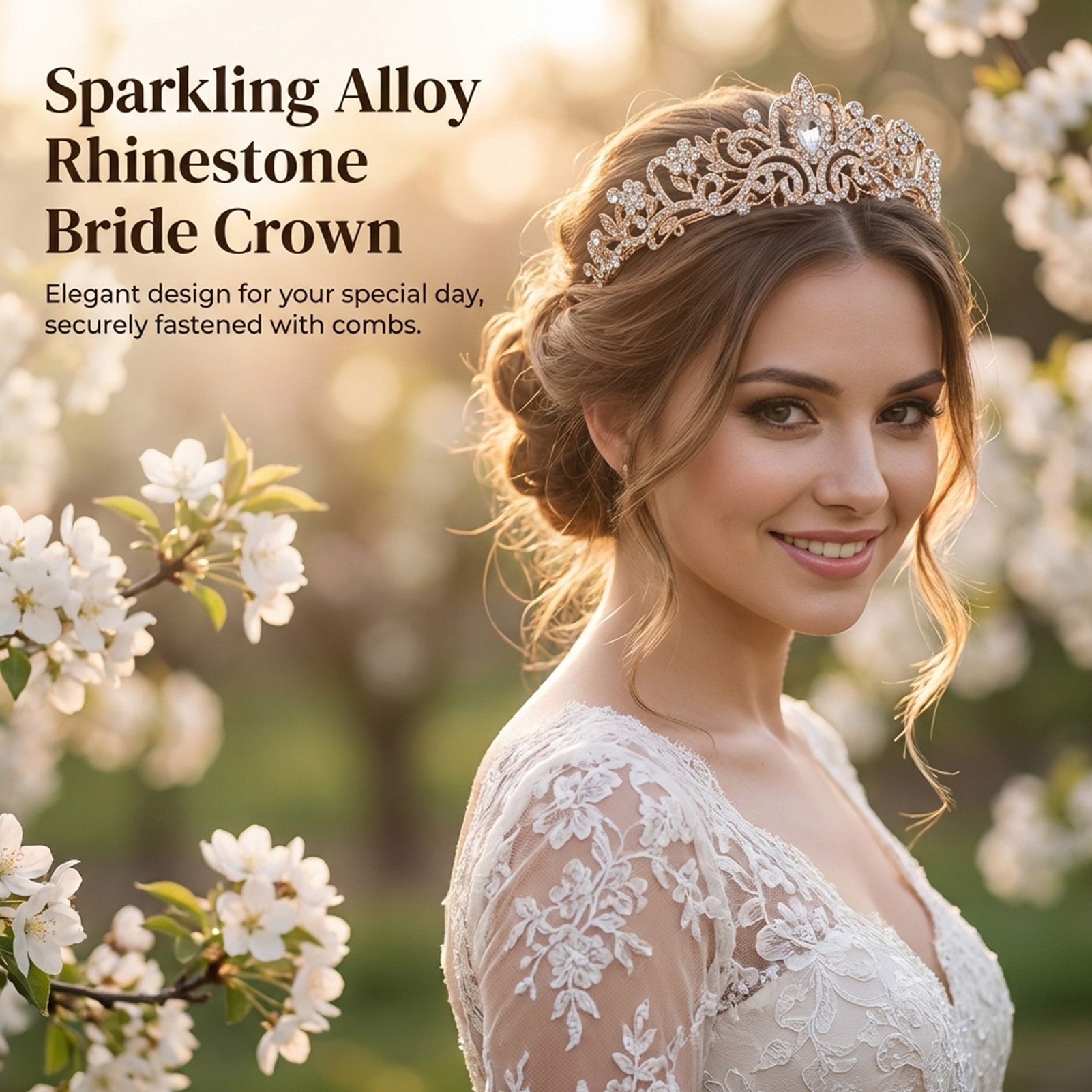 Elegant Bridal Crown Sparkly R – Women Accessories Jewelry recenzja i cena