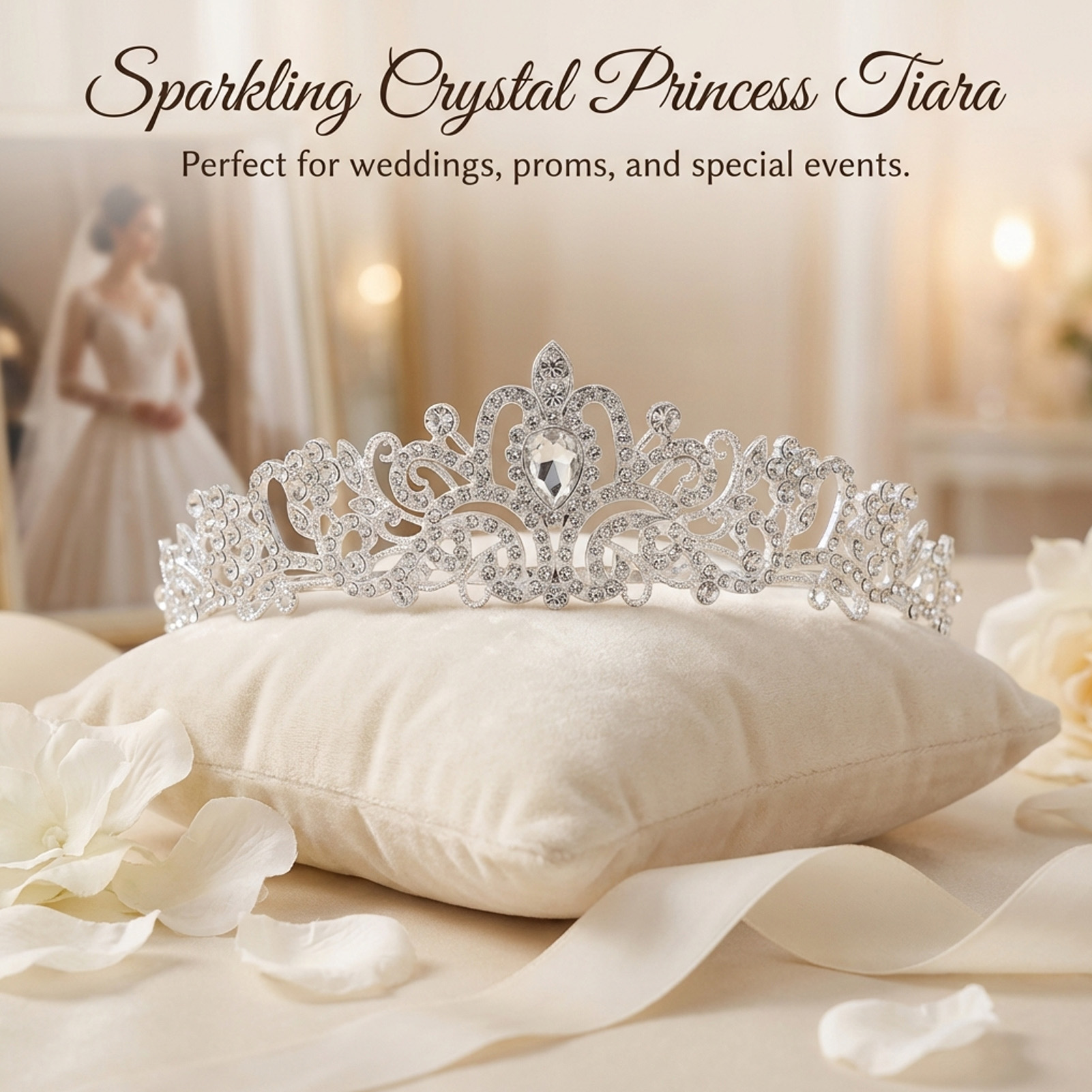 Elegant Bridal Crown Sparkly R – Women Accessories Jewelry recenzja i cena