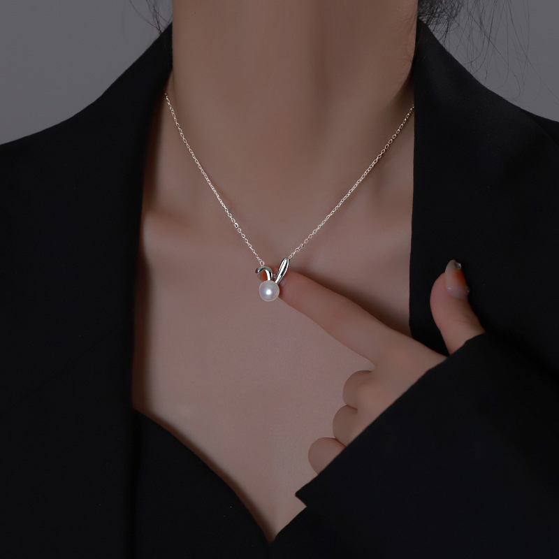 Cute Rabbit Pearl Pendant Neck – Women Accessories Meaning recenzja i cena