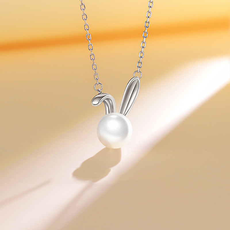 Cute Rabbit Pearl Pendant Neck – Women Accessories Meaning recenzja i cena