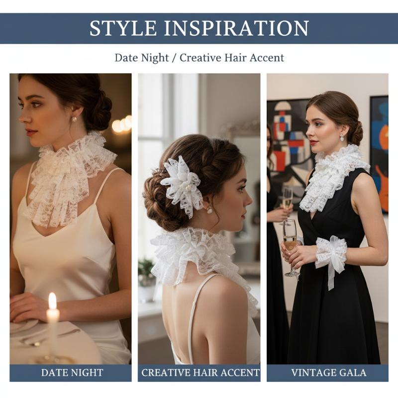 Elegant Detachable Lace Jabot  – Women'S Victorian Era Accessories recenzja i cena