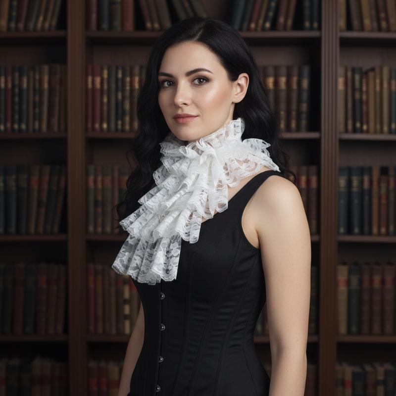 Elegant Detachable Lace Jabot  – Women'S Victorian Era Accessories recenzja i cena