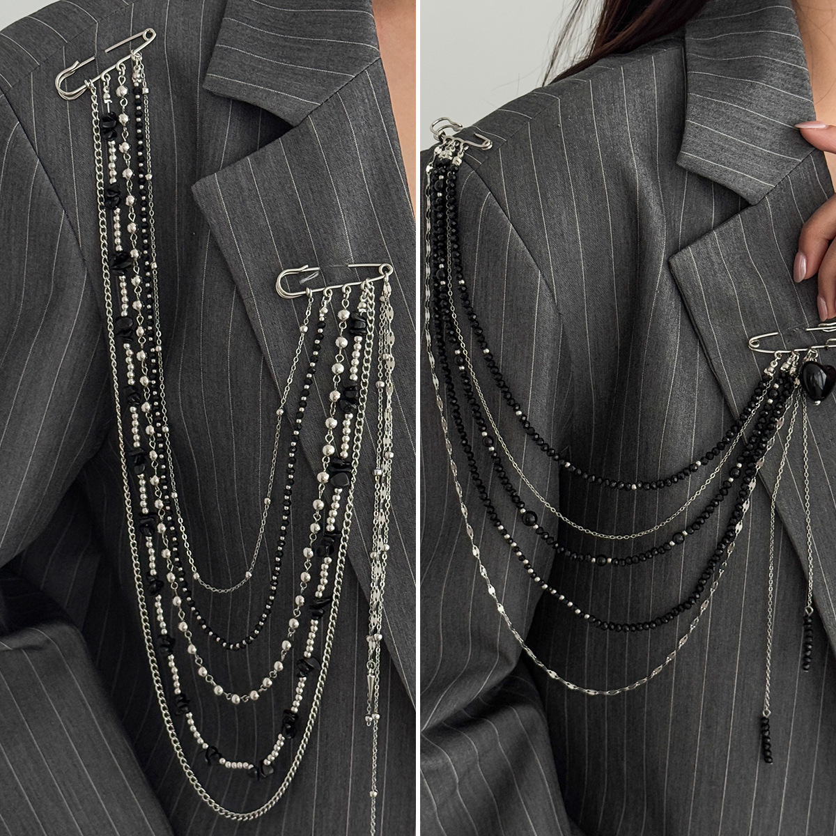 Punk Hip Hop Long Crystal Broo – Women Accessories Jewelry recenzja i cena