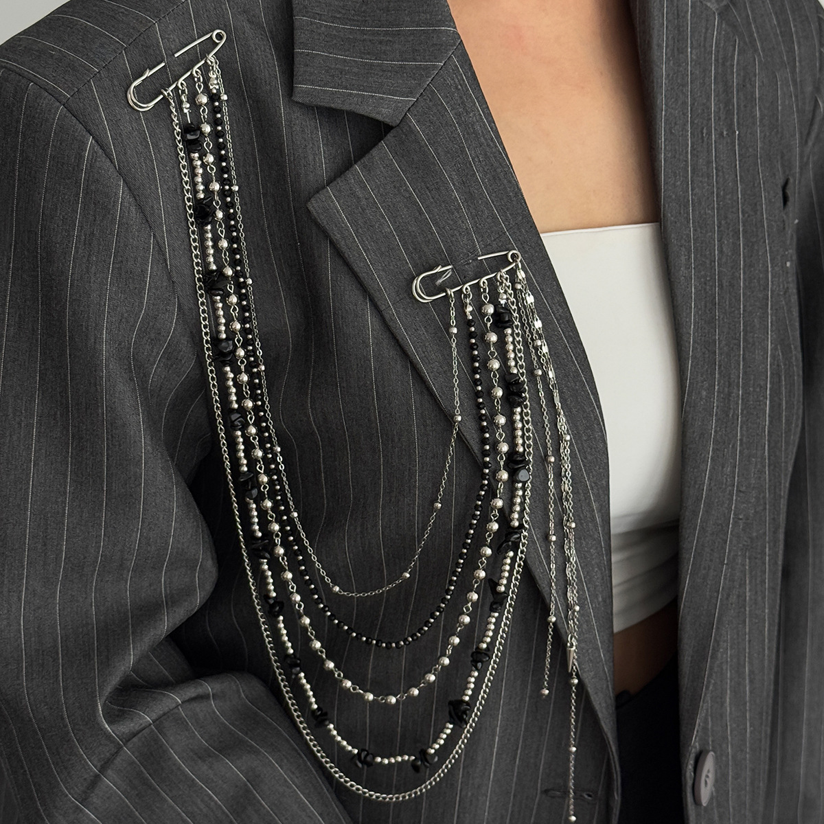 Punk Hip Hop Long Crystal Broo – Women Accessories Jewelry recenzja i cena