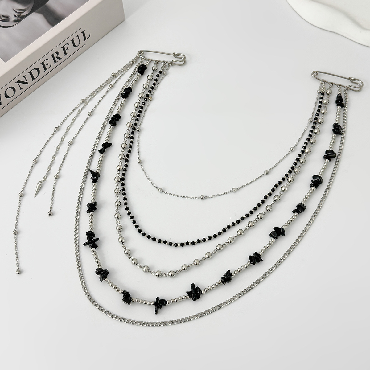 Punk Hip Hop Long Crystal Broo – Women Accessories Jewelry recenzja i cena