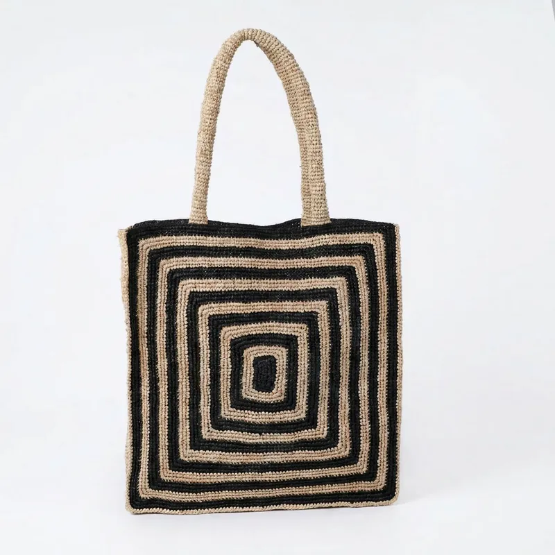 Striped raffia woven straw bag – Women'S Vacation Accessories recenzja i cena