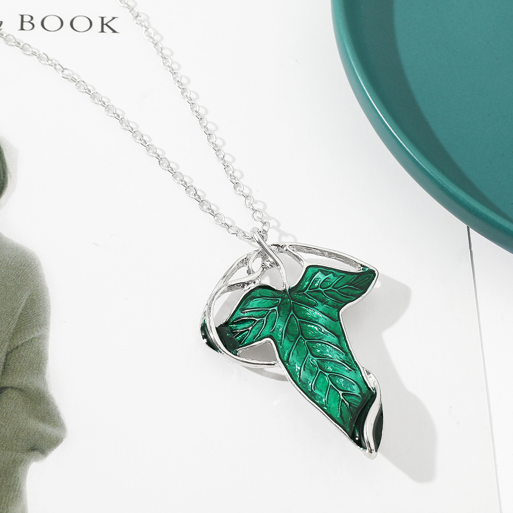 Vintage Green Leaf Pendant Nec – Women'S Vintage Accessories recenzja i cena
