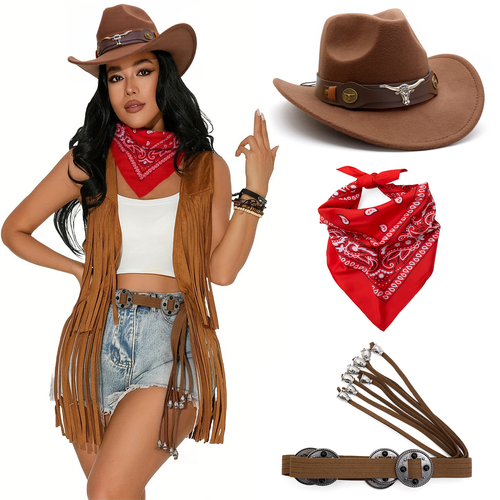 Women Western Cowboy Costume S – Women'S Vacation Accessories recenzja i cena