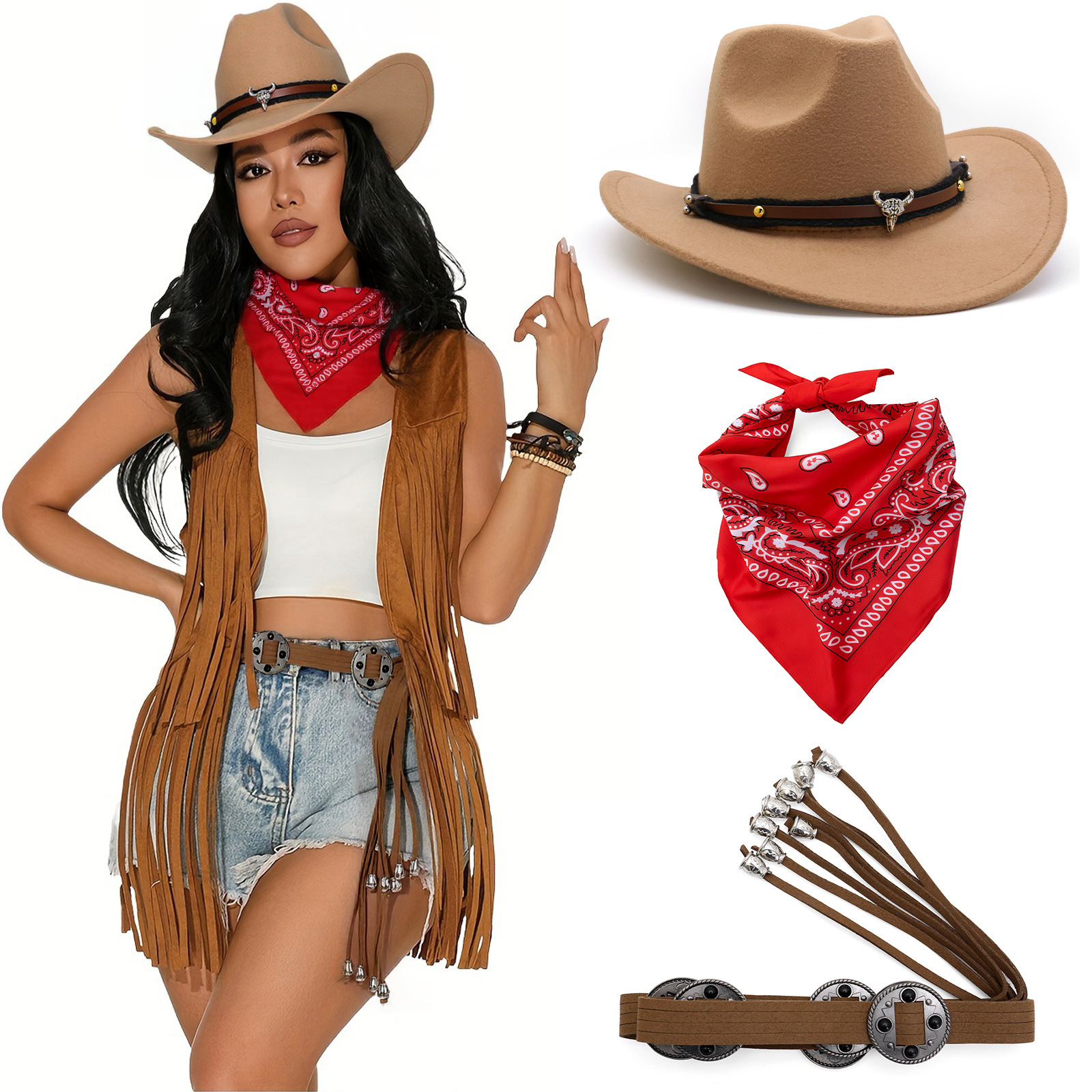 Women Western Cowboy Costume S – Women'S Vacation Accessories recenzja i cena