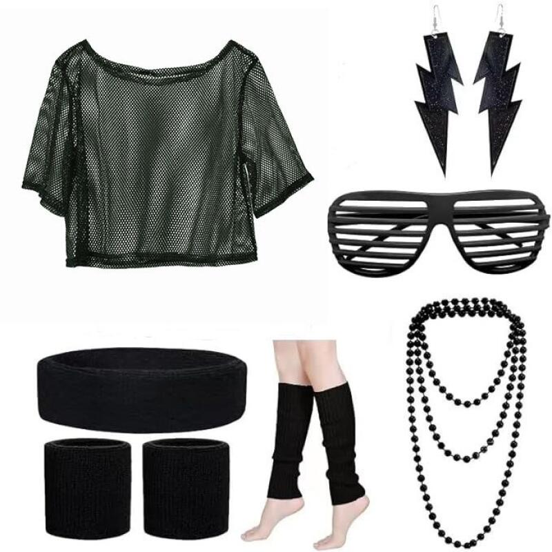 80s Hippie Disco Outfit Set Ne – Women'S Vacation Accessories recenzja i cena