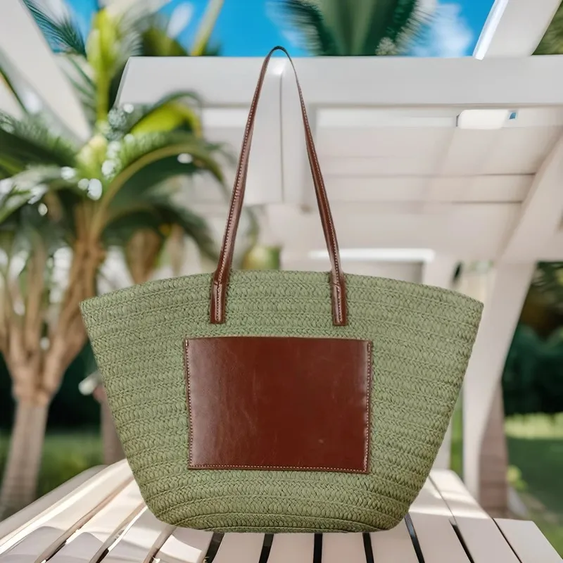 Straw hand-woven tote bag larg – Women'S Vacation Accessories recenzja i cena