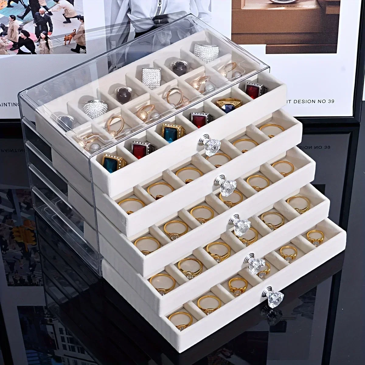 New 7 Layers Gray Jewelry Stor – Women Accessories Drawer recenzja i cena