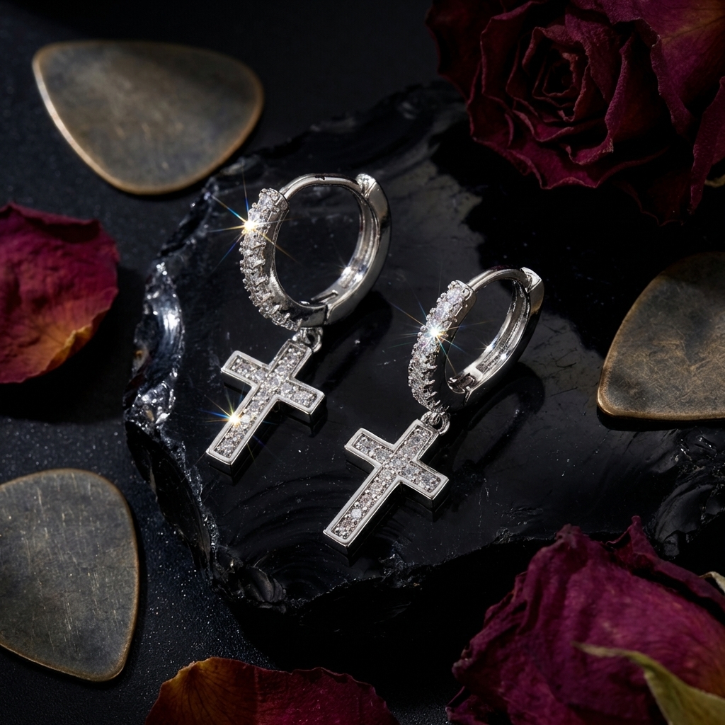Brilliant CZ Cross Drop Earrin – Women Accessories Meaning recenzja i cena