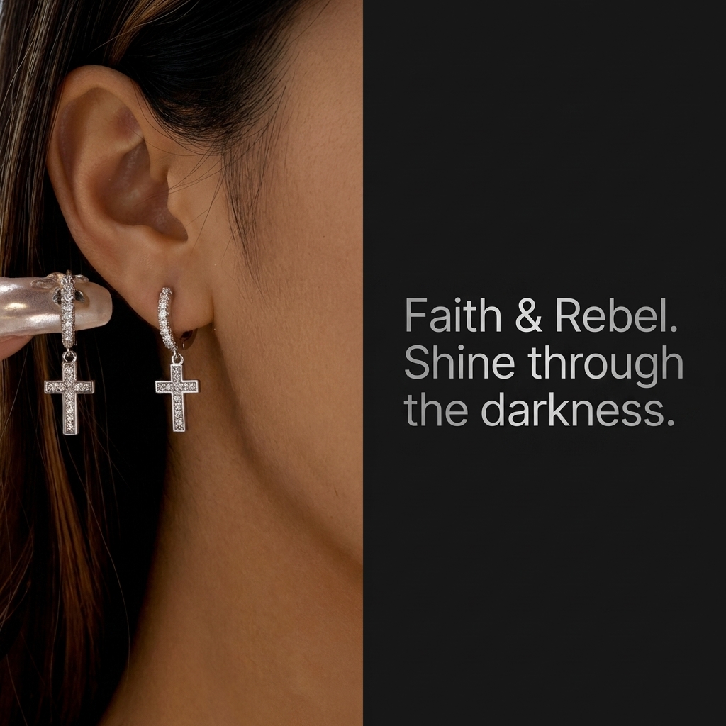 Brilliant CZ Cross Drop Earrin – Women Accessories Meaning recenzja i cena