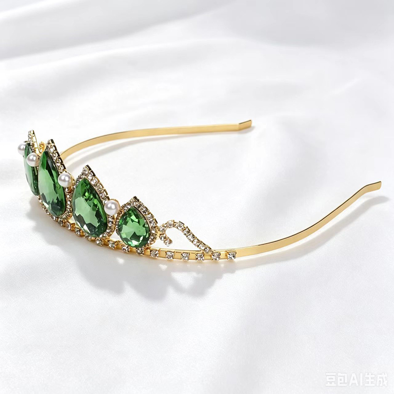 Green Water Drop Rhinestone Cr – Women'S Vintage Accessories recenzja i cena