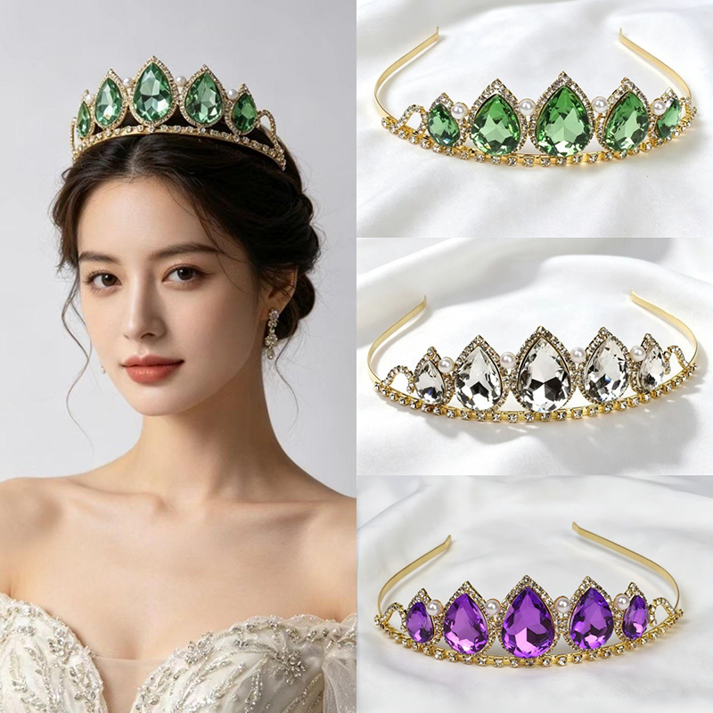 Green Water Drop Rhinestone Cr – Women'S Vintage Accessories recenzja i cena